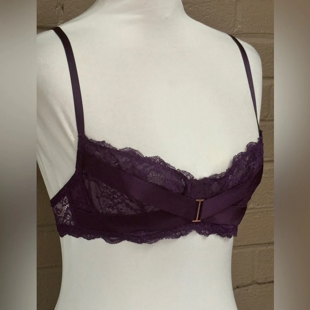 Adore Me NWT deep purple lace Demi bra 32C